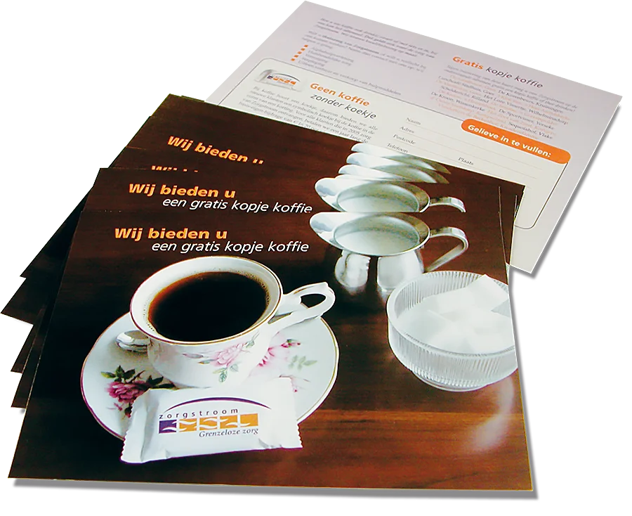 Introductie van de thuiszorgorganisatie Zorgstroom in een nieuwe regio. Communiceren dat Zorgstroom vele extra’s te bieden heeft 25.000 koekjes met Zorgstroom-logo op de verpakking en een huis-aan-huis mailing. Een ludieke regionale campagne voor scholen en kinderopvangcentra die voor veel respons zorgde. Huis-aan-Huis campagne Wij bieden u vele extras voor Zorgstroom Zeeland